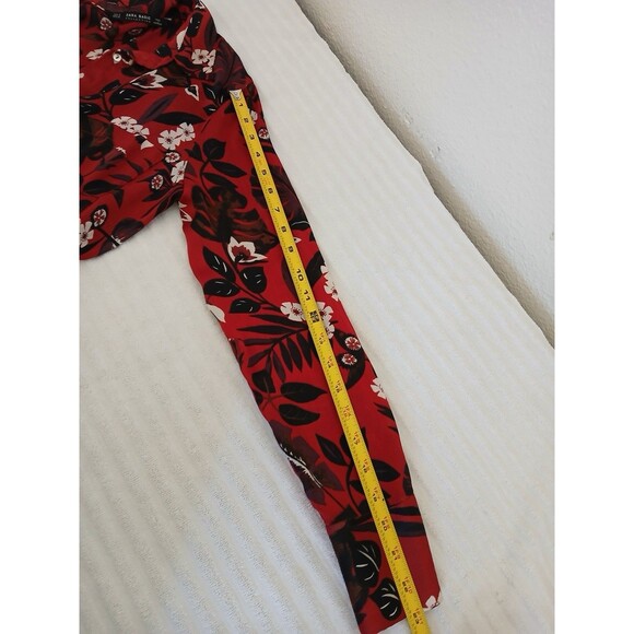 ZARA Basic Women's Floral Chiffon Long Sleeve Button Up Shirt S Multicolor Relax - Picture 12 of 14
